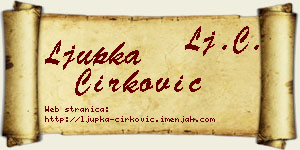 Ljupka Ćirković vizit kartica